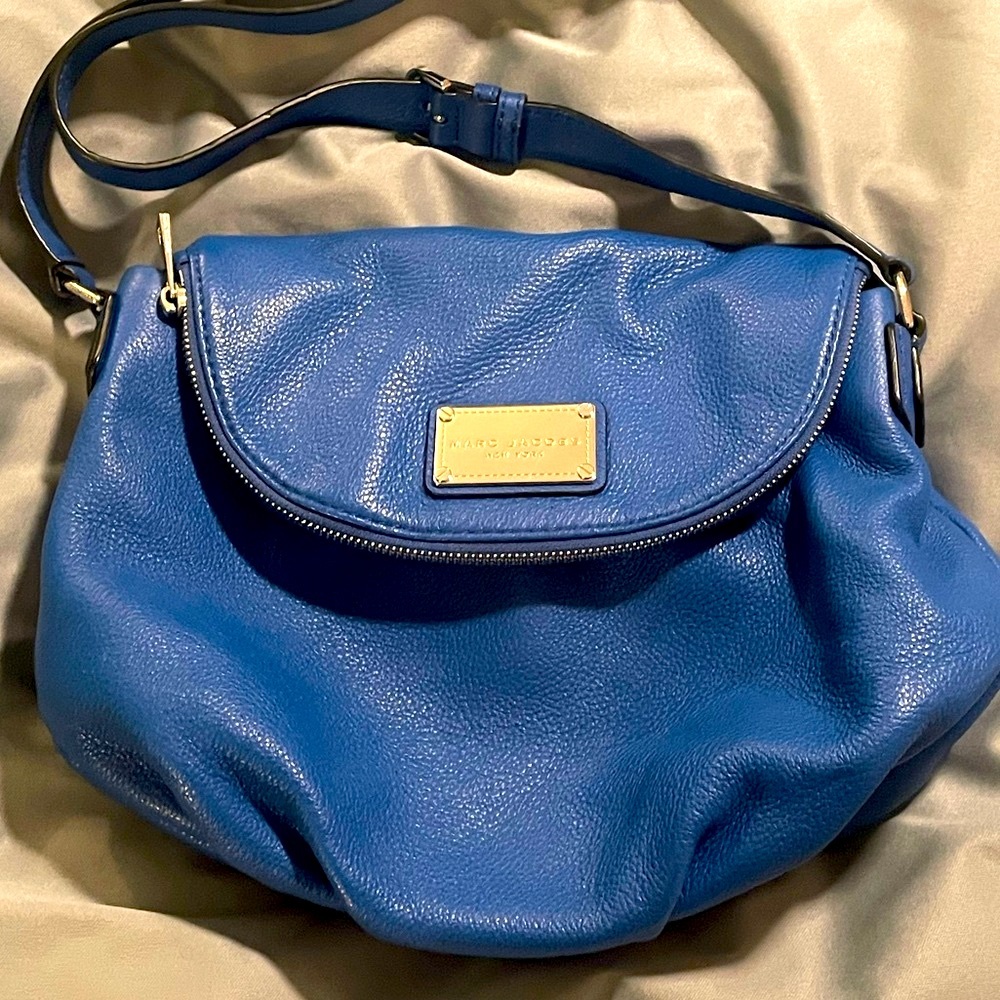 Marc Jacobs Large Natasha Leather Crossbody Bag In Salton Sea Blue